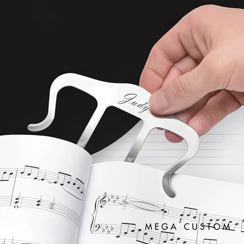 Personalized Music Page Holder and Custom Piano Book Bookmark Clip and Book Page Holder