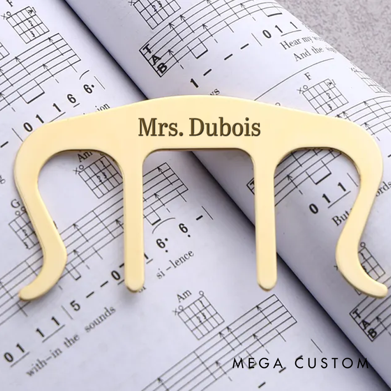 Personalized Music Sheet Clip Page Holder Custom Piano Guitar Violin Bookmark Engraved Name Saxophone Accessories Teacher Gift for Musician