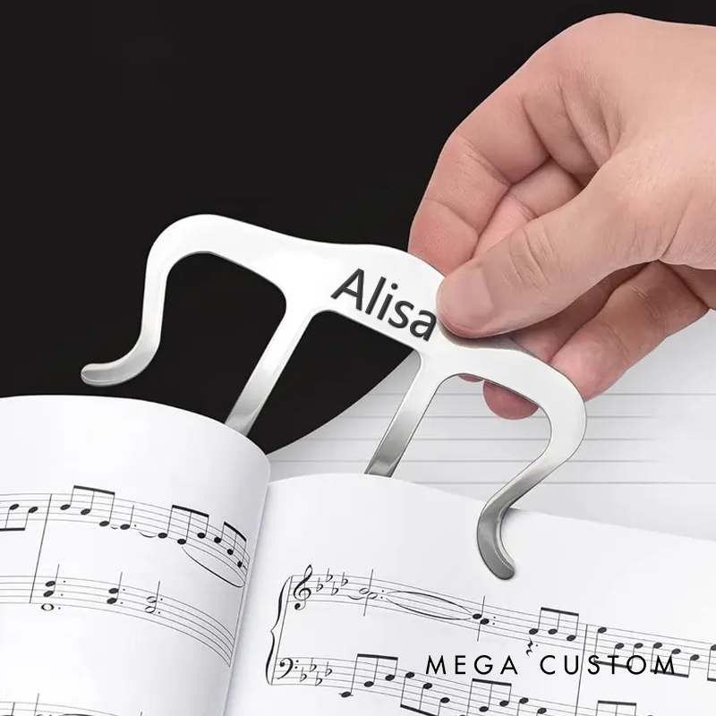 Personalized Music Sheet Clip Page Holder Custom Piano Guitar Violin Bookmark Engraved Name Saxophone Accessories Teacher Gift for Musician