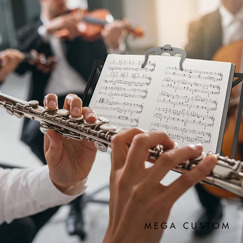 Personalized Music Sheet Clip Page Holder Custom Piano Guitar Violin Bookmark Engraved Name Saxophone Accessories Teacher Gift for Musician