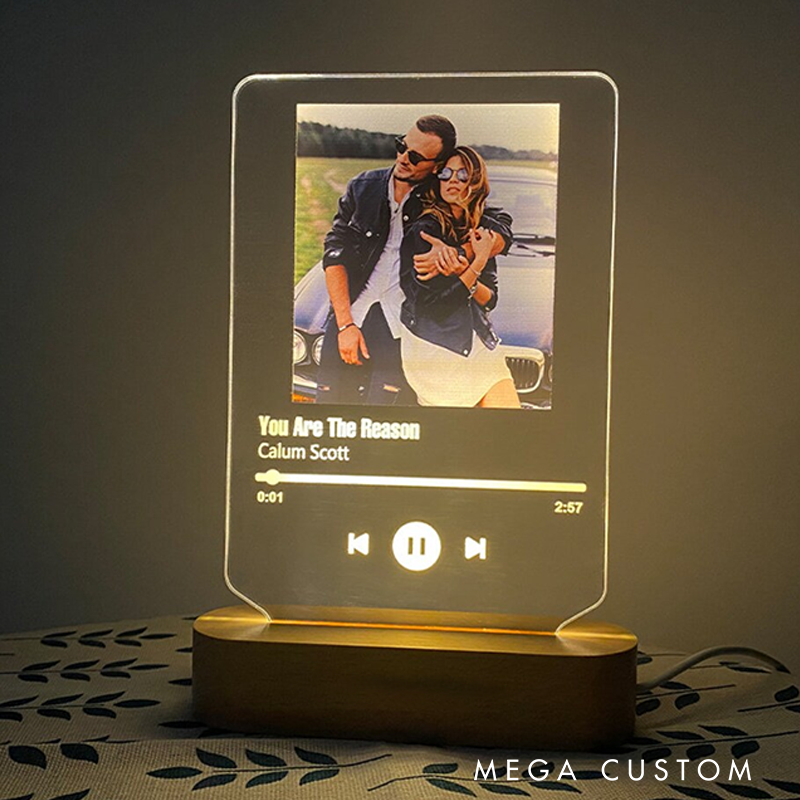 Personalized Song Plaque as Valentines Day Gift and Personalized Gift with Photo Light and Anniversary Gift and Romantic Gift for Couple