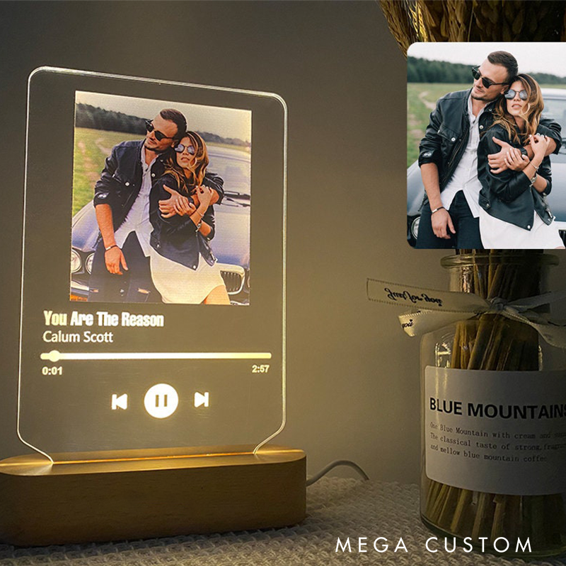 Personalized Song Plaque as Valentines Day Gift and Personalized Gift with Photo Light and Anniversary Gift and Romantic Gift for Couple
