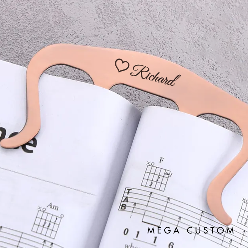 Personalized Music Teacher Appreciation Gift and Personalized Sheet Holder Bookmark Clip and Custom Engraved Name Piano Guitar Violin