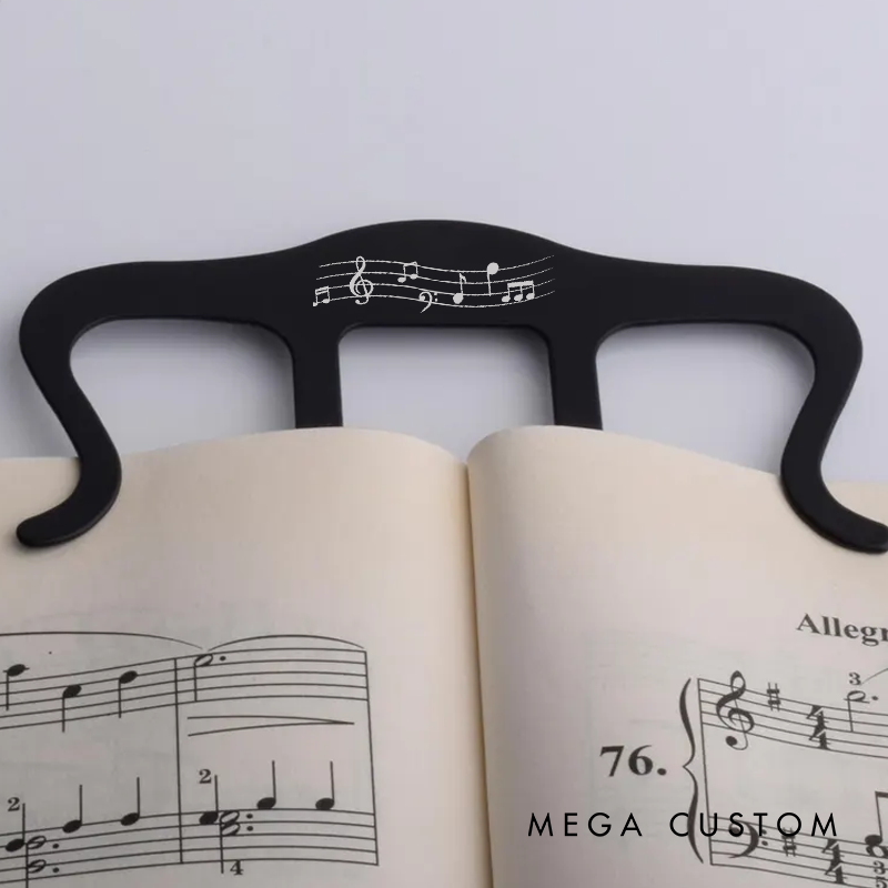 Personalized Music Teacher Appreciation Gift and Personalized Sheet Holder Bookmark Clip and Custom Engraved Name Piano Guitar Violin