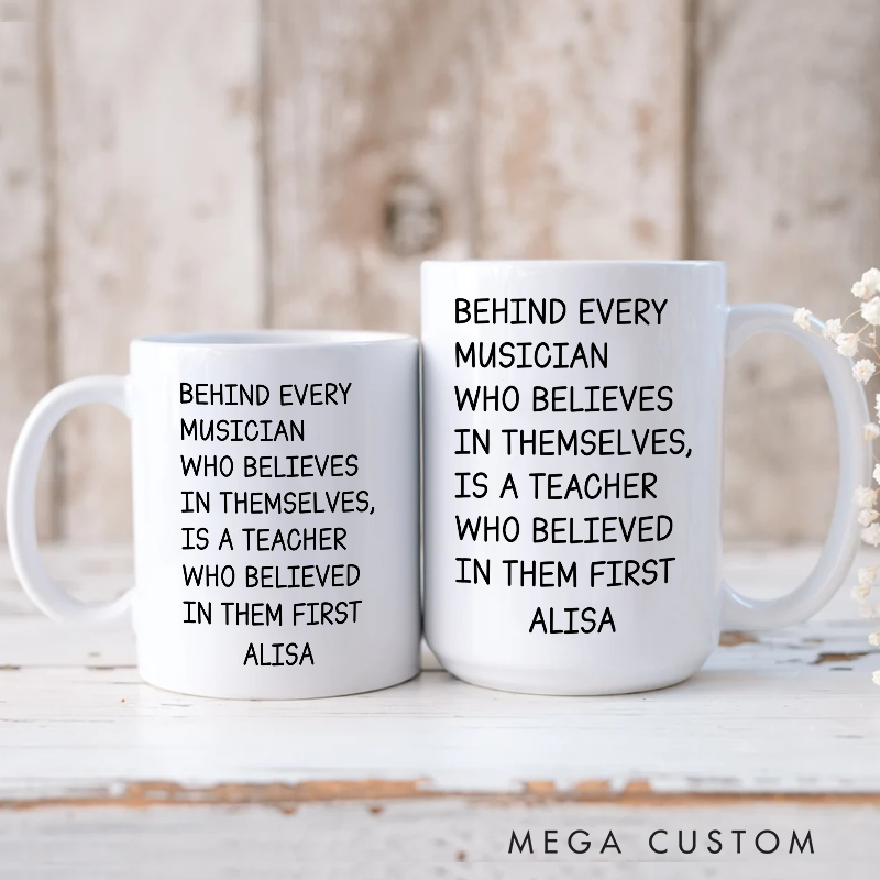 Personalized Music Teacher Gift Mug and Piano Teacher Gift and Music Coach Gift