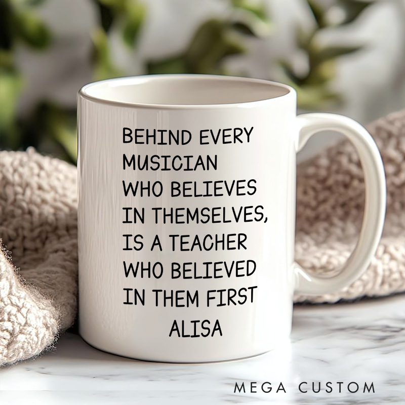 Personalized Music Teacher Gift Mug and Piano Teacher Gift and Music Coach Gift