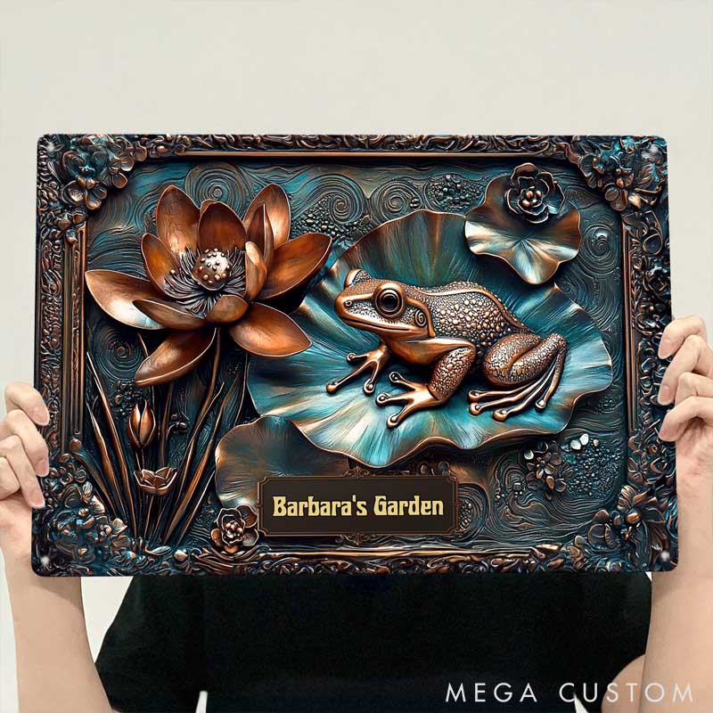 Personalized My Beautiful Garden Stunning Lily Pond Metal Sign Gift For Pet Lover