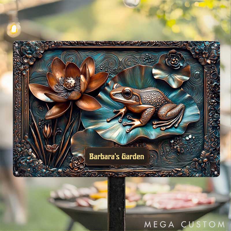 Personalized My Beautiful Garden Stunning Lily Pond Metal Sign Gift For Pet Lover