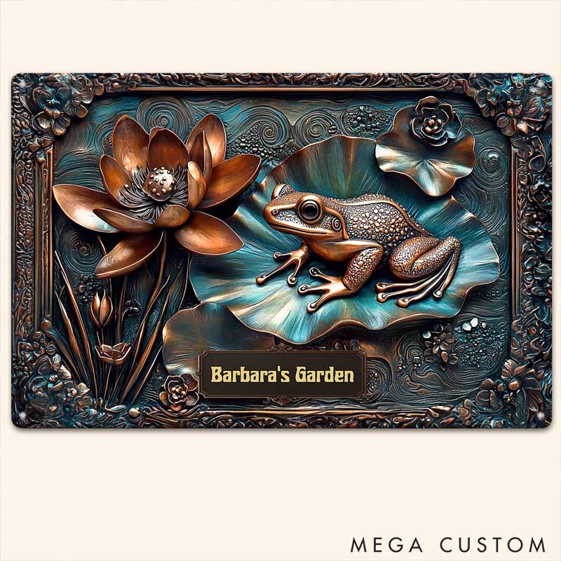 Personalized My Beautiful Garden Stunning Lily Pond Metal Sign Gift For Pet Lover