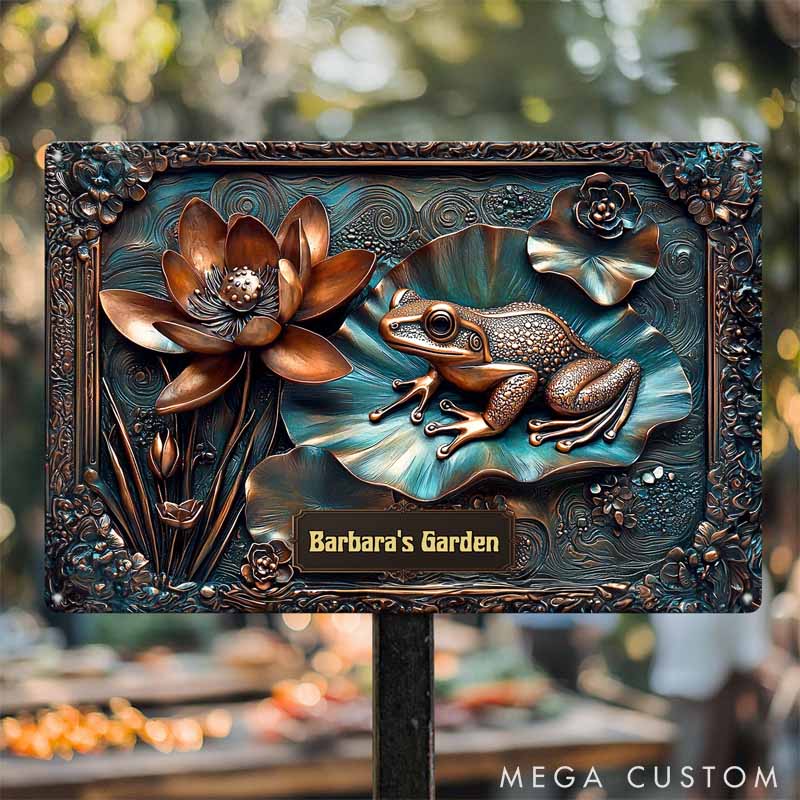 Personalized My Beautiful Garden Stunning Lily Pond Metal Sign Gift For Pet Lover