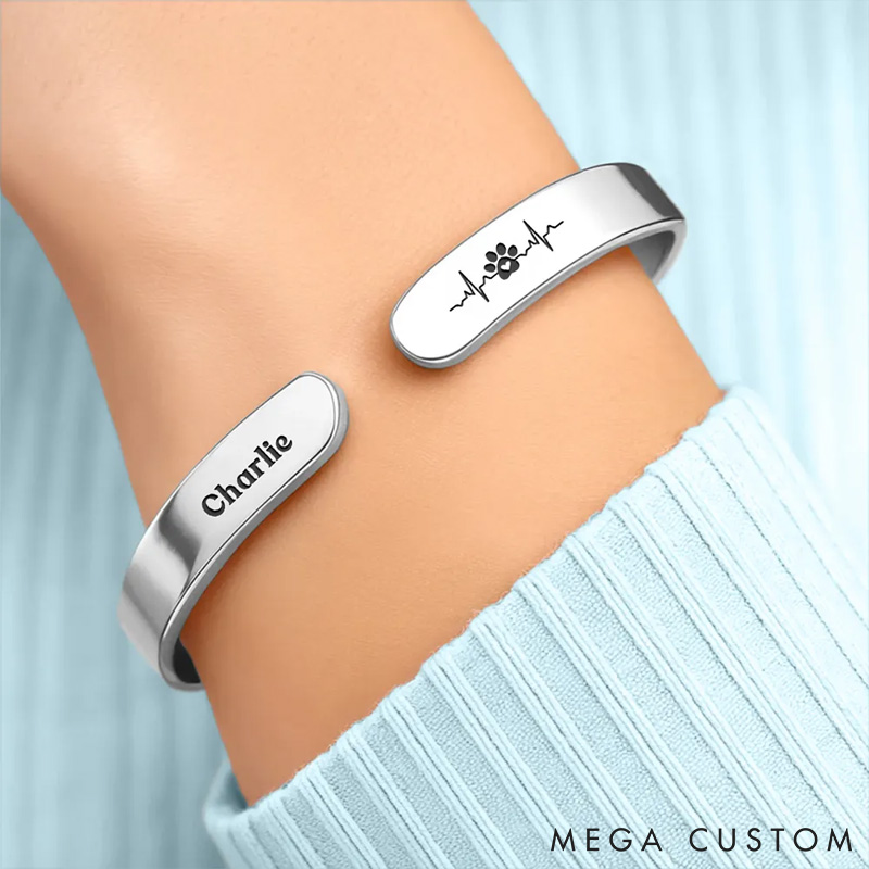 Personalized My Hardest Goodbye Bracelet Cuff Gift for Pet Lover For Dog Lover