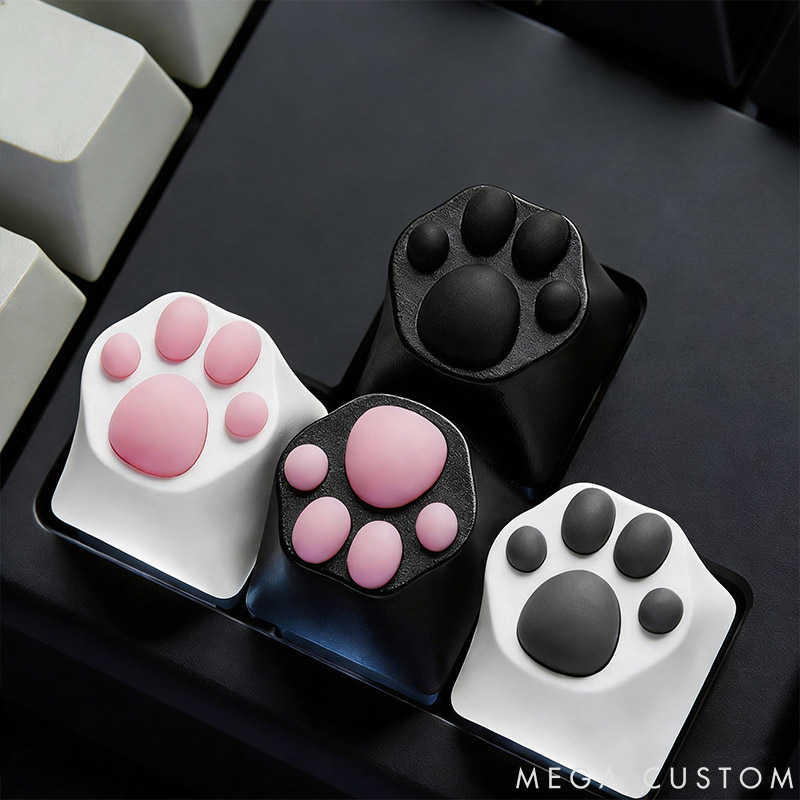 Personalized Paw Multi-Color Artisan Keycap Mechanical Keyboard Gift for Pet Lover