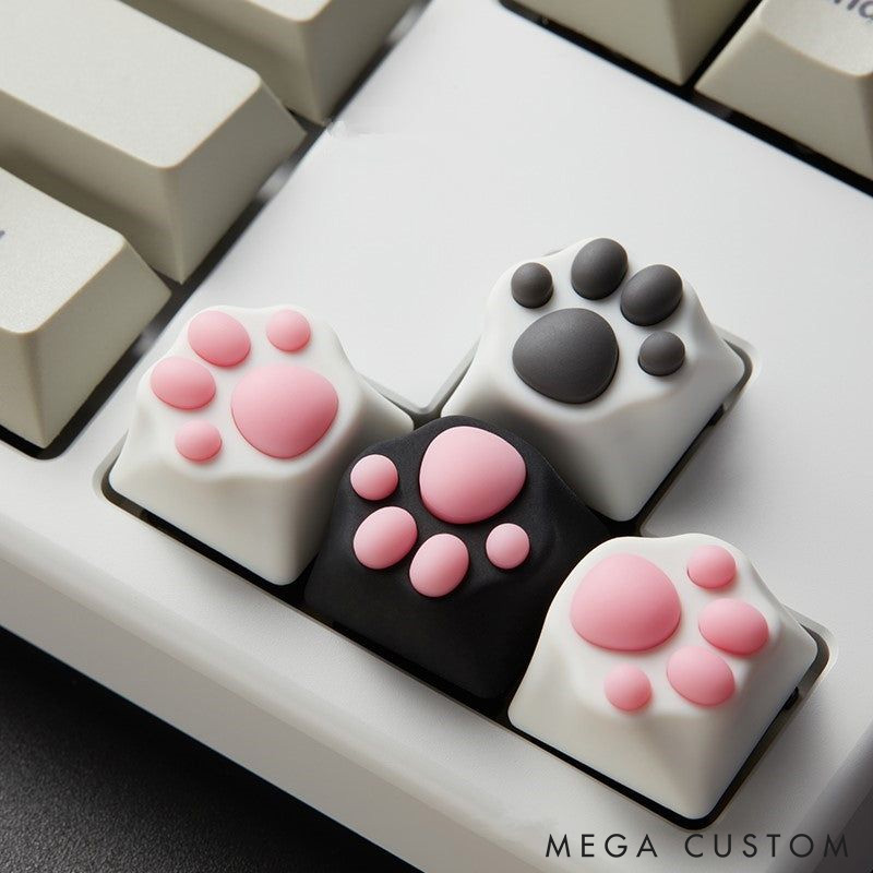 Personalized Paw Multi-Color Artisan Keycap Mechanical Keyboard Gift for Pet Lover