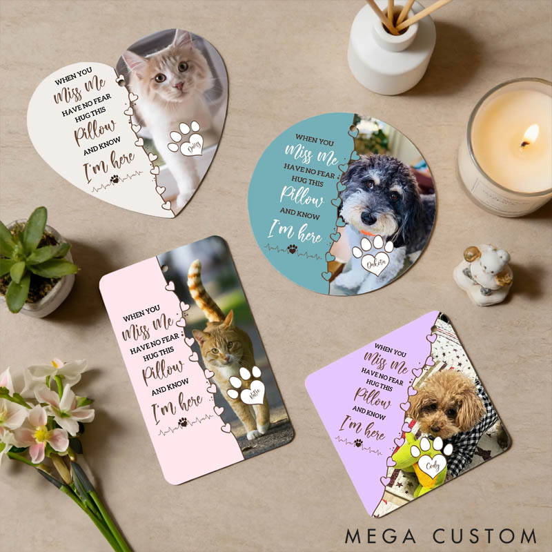 Personalized Paw Print Pet Photo Car Air Freshener Ornament with Name Car Interior Decor Sympathy Memorial Gift for Pet Owners Lovers