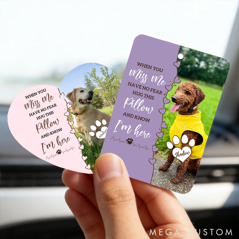 Personalized Paw Print Pet Photo Car Air Freshener Ornament with Name Car Interior Decor Sympathy Memorial Gift for Pet Owners Lovers