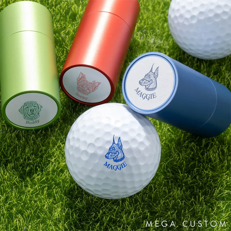 Personalized Pet Avatar Face Photo Golf Ball Stamp with Name Ball Identification Mark Birthday Club Training Gift for Golf Players Enthusiasts