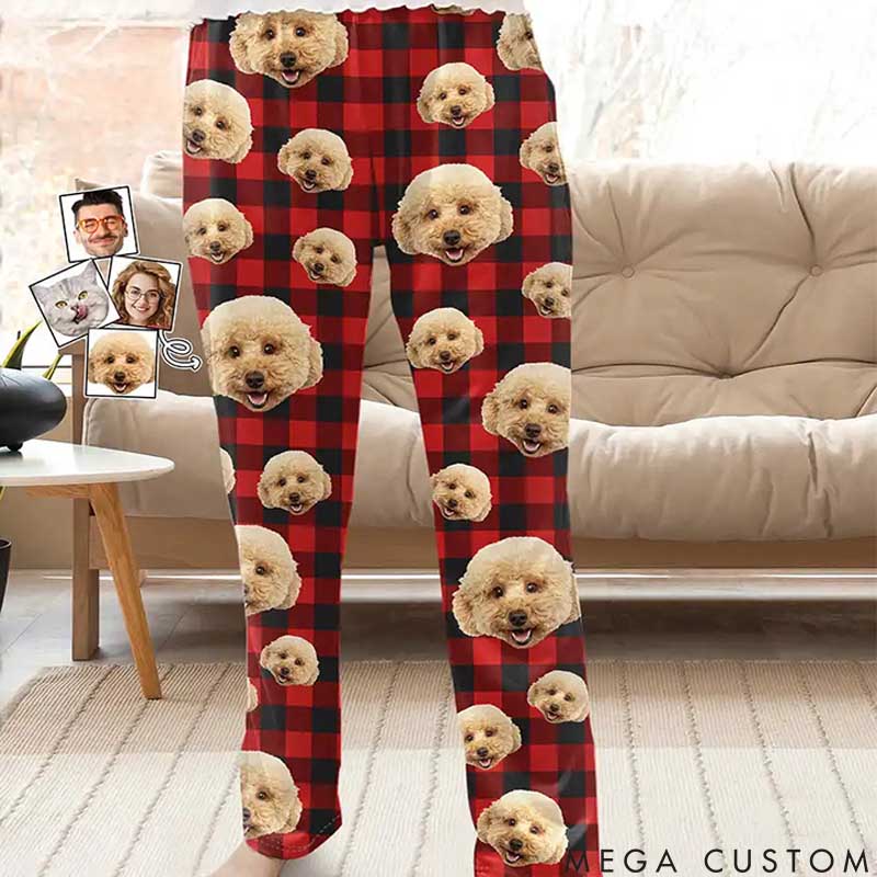 Personalized Pet Custom Photo Funny Dog Cat Pet Human Face Family Pajamas