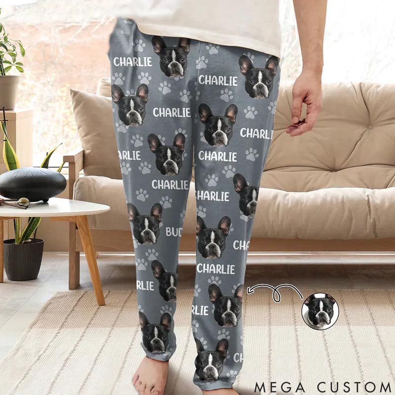 Personalized Pet Custom Photo Funny Pet Face Pattern Dog Cat Family Pajamas