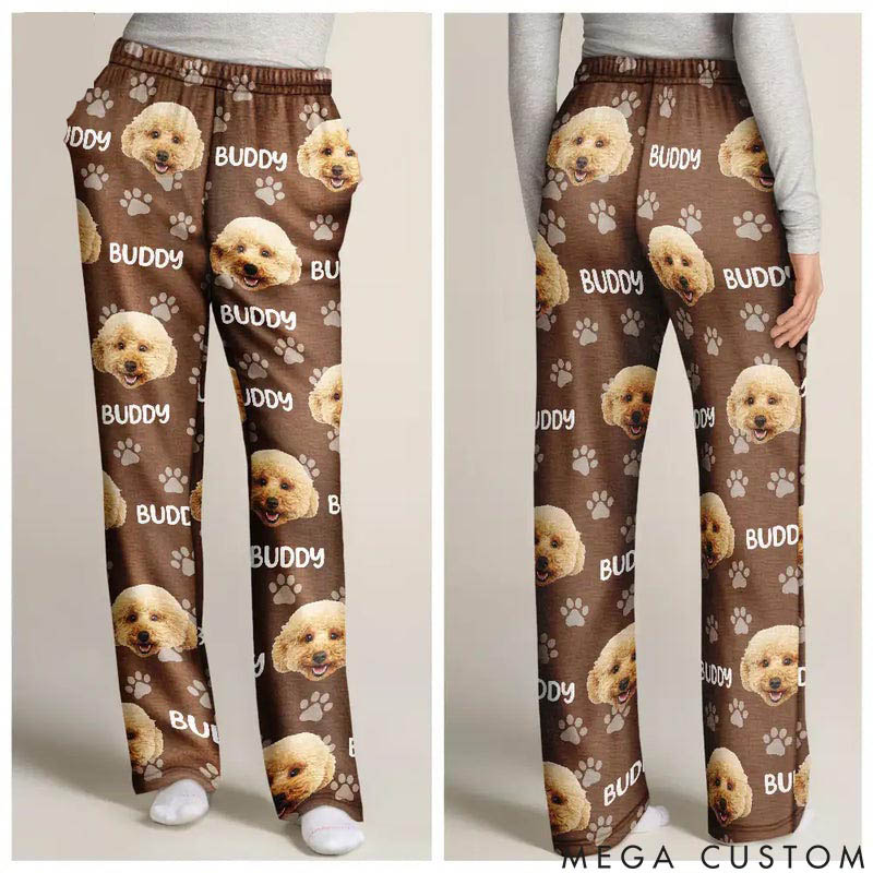 Personalized Pet Custom Photo Funny Pet Face Pattern Dog Cat Family Pajamas