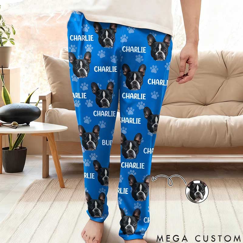 Personalized Pet Custom Photo Funny Pet Face Pattern Dog Cat Family Pajamas