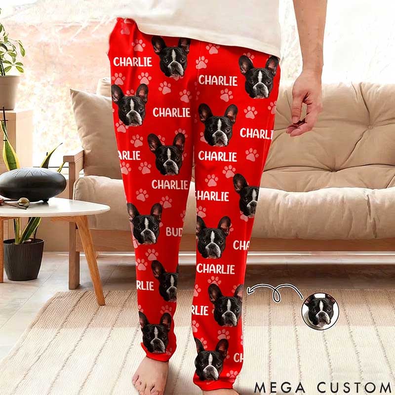 Personalized Pet Custom Photo Funny Pet Face Pattern Dog Cat Family Pajamas