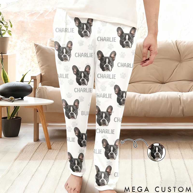 Personalized Pet Custom Photo Funny Pet Face Pattern Dog Cat Family Pajamas