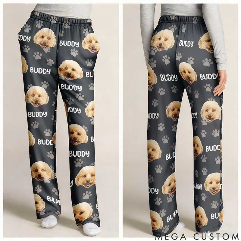 Personalized Pet Custom Photo Funny Pet Face Pattern Dog Cat Family Pajamas