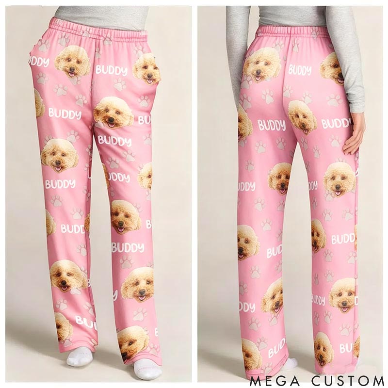 Personalized Pet Custom Photo Funny Pet Face Pattern Dog Cat Family Pajamas
