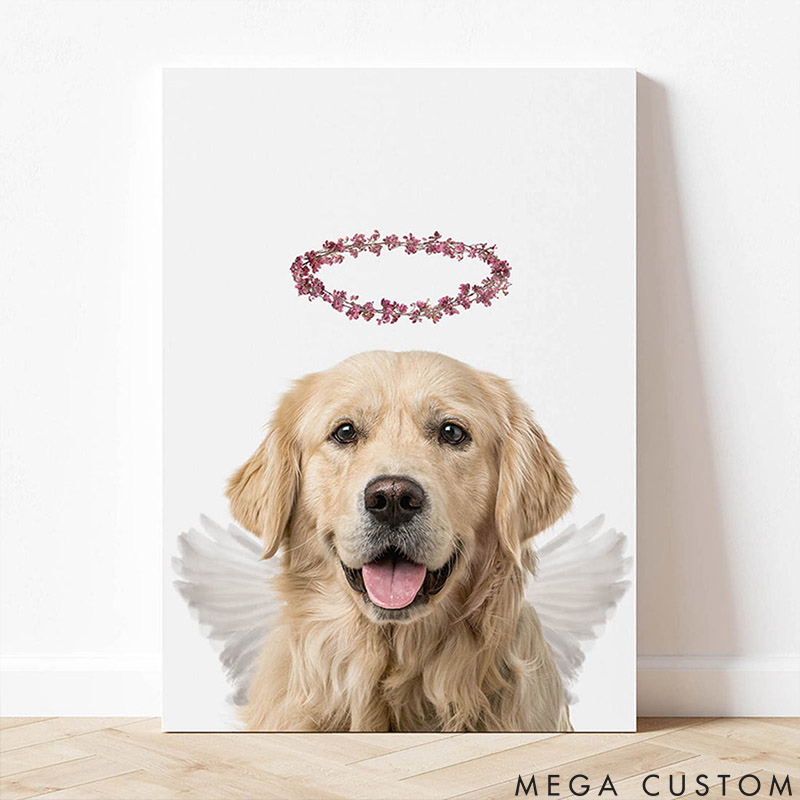 Personalized Pet Lover Angel Bloom Pet Portrait