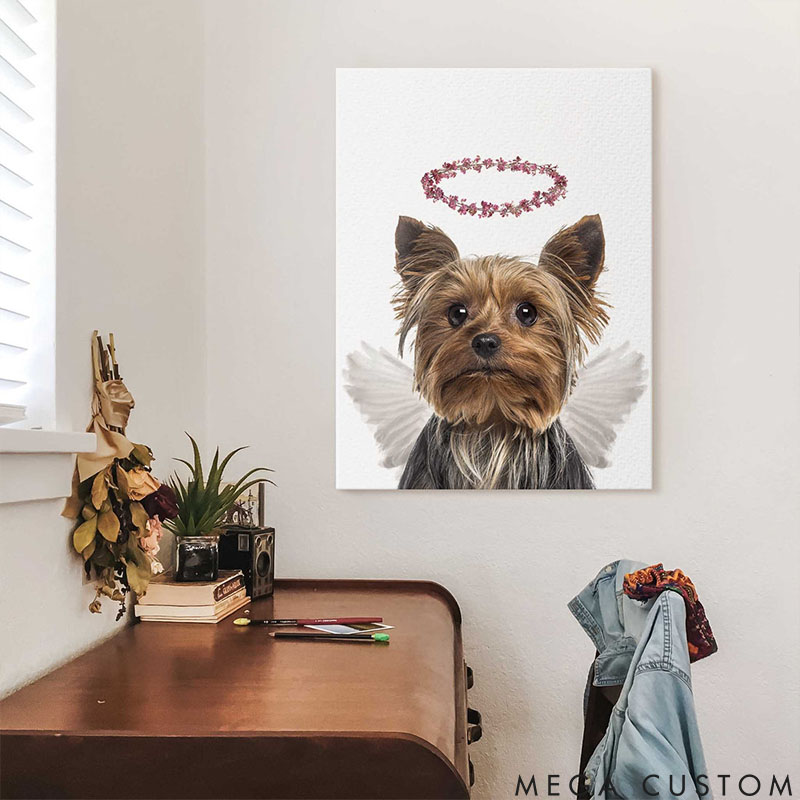 Personalized Pet Lover Angel Bloom Pet Portrait