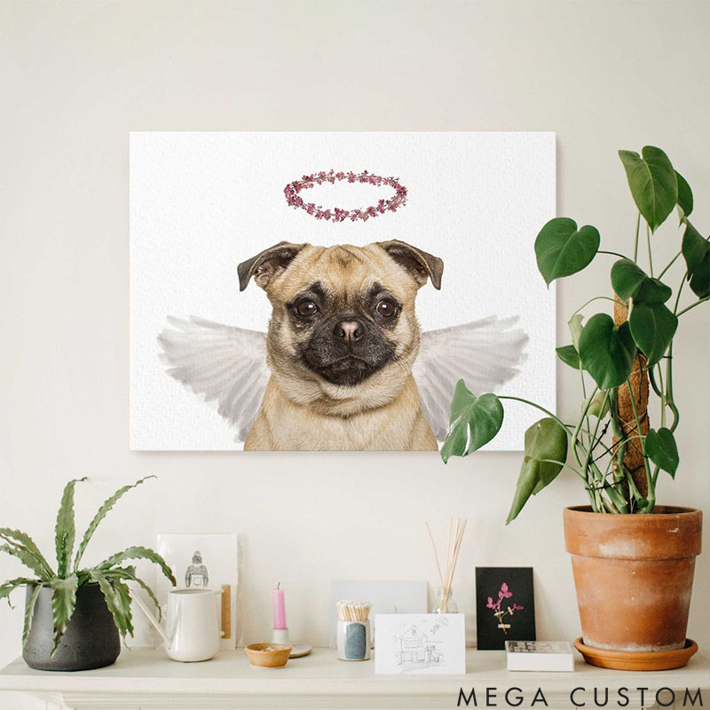 Personalized Pet Lover Angel Bloom Pet Portrait