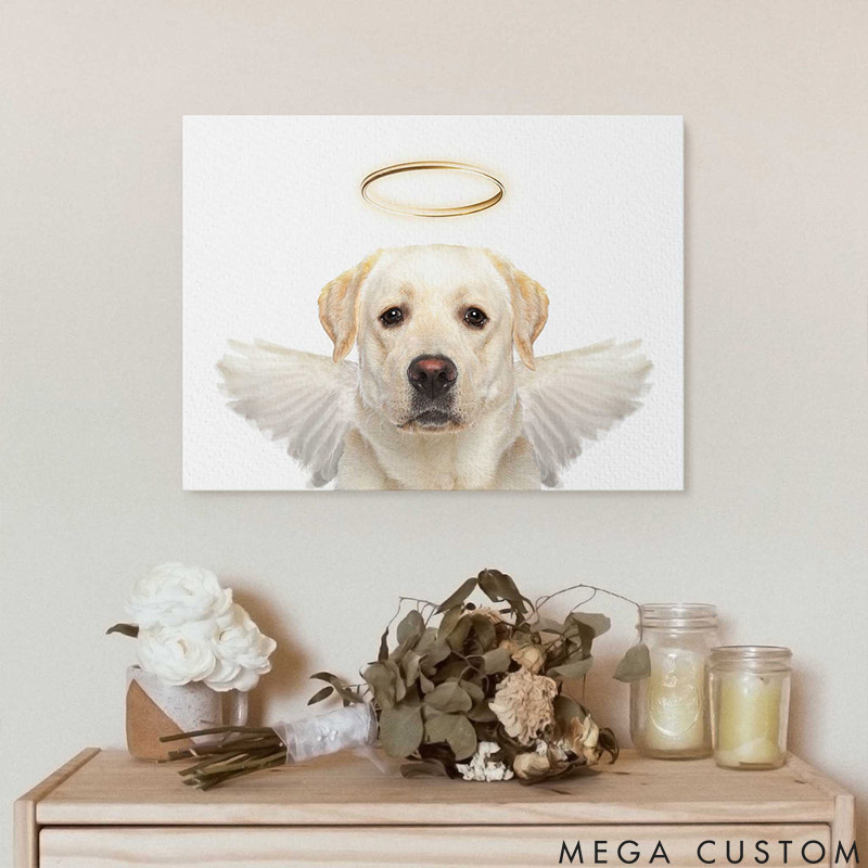 Personalized Pet Lover Angel Gold Pet Portrait