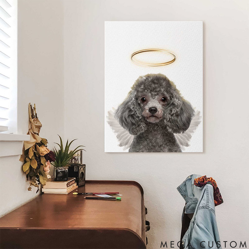 Personalized Pet Lover Angel Gold Pet Portrait