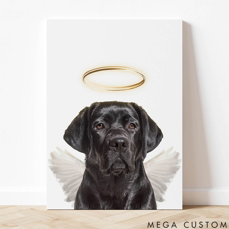 Personalized Pet Lover Angel Gold Pet Portrait