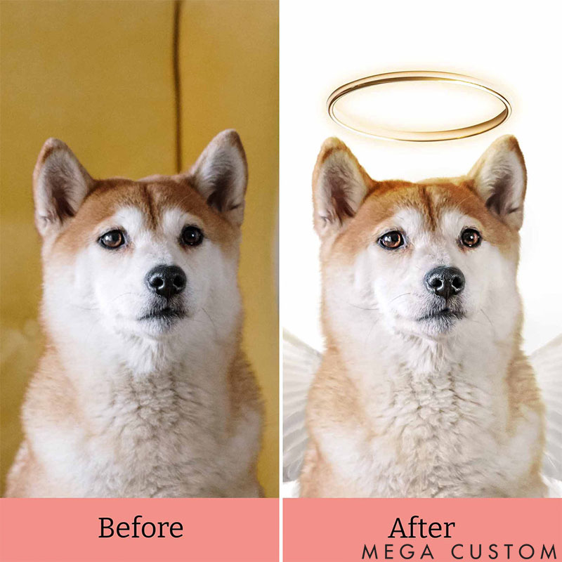 Personalized Pet Lover Angel Gold Pet Portrait