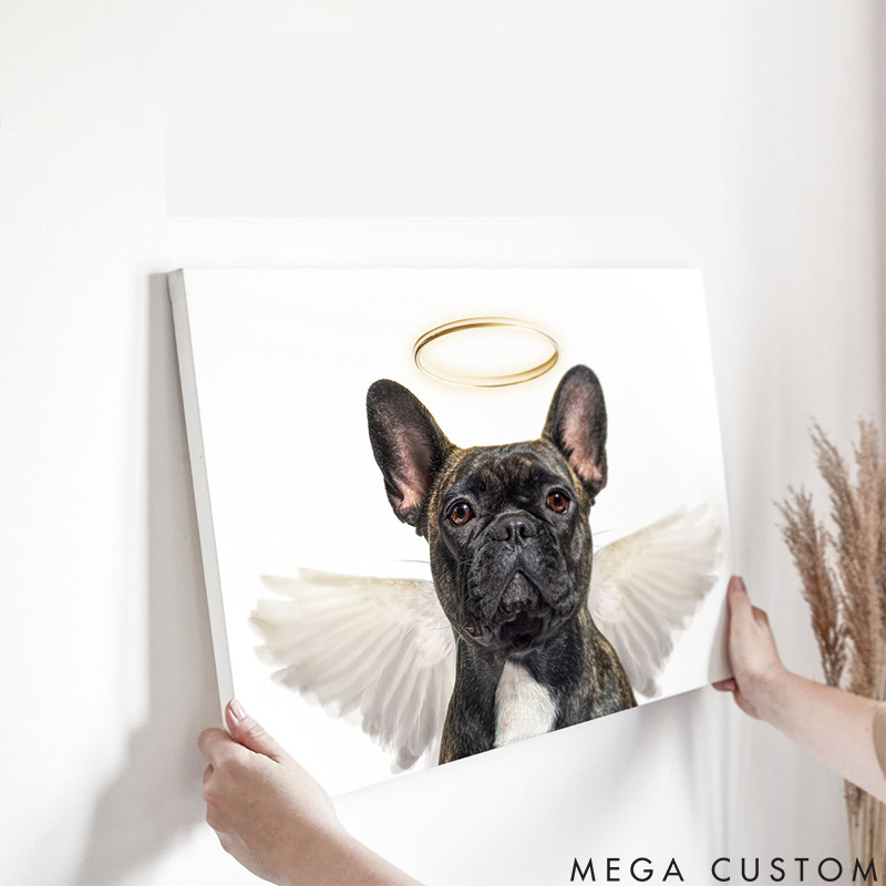 Personalized Pet Lover Angel Gold Pet Portrait