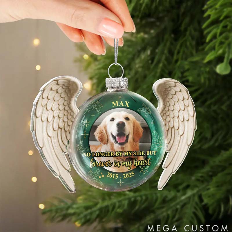 Personalized Pet Lover Angel Wings Paw Pet Memorial Forever Loved Christmas Ornament