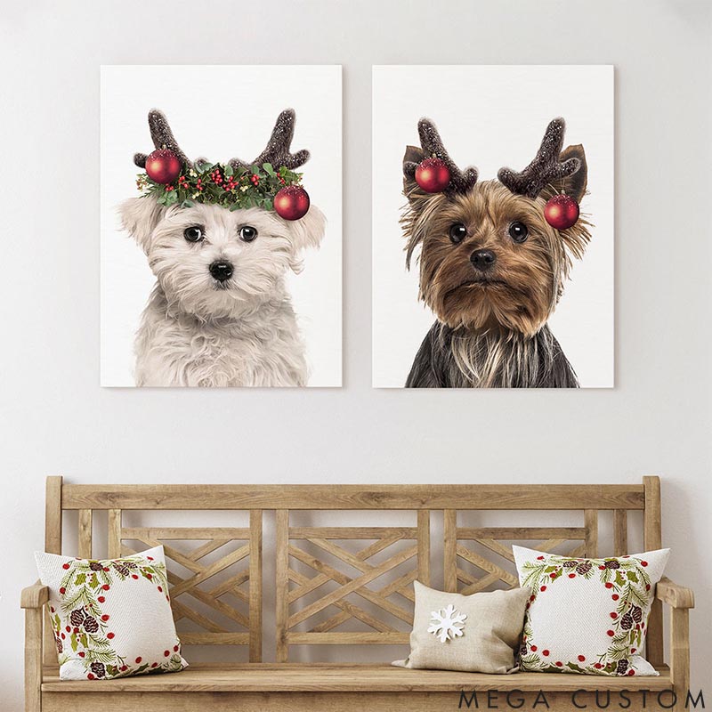 Personalized Pet Lover Baby Reindeer Pet Portrait