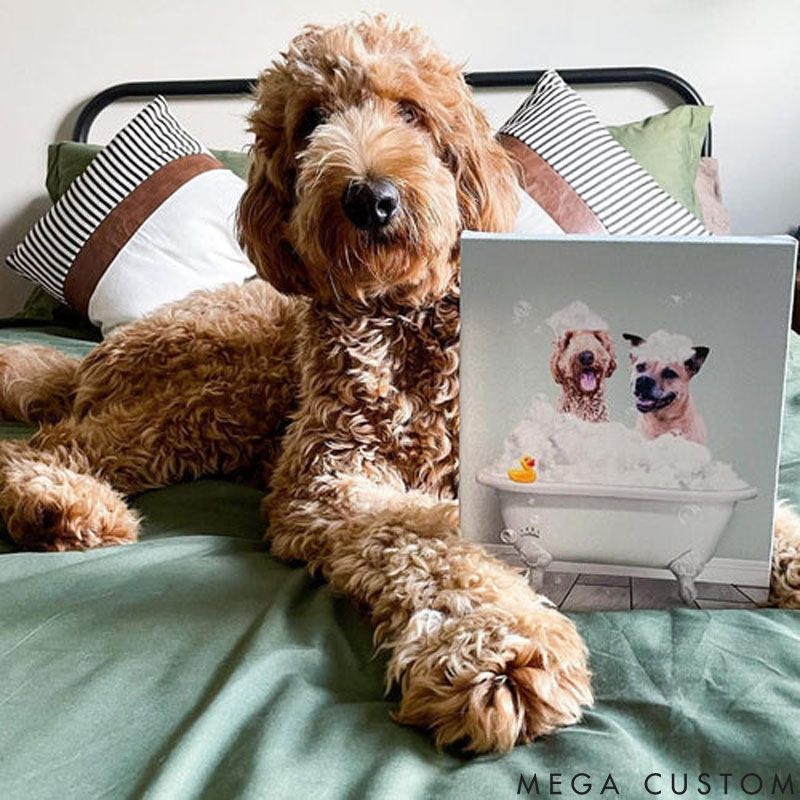 Personalized Pet Lover Bath Tub Pet Portrait