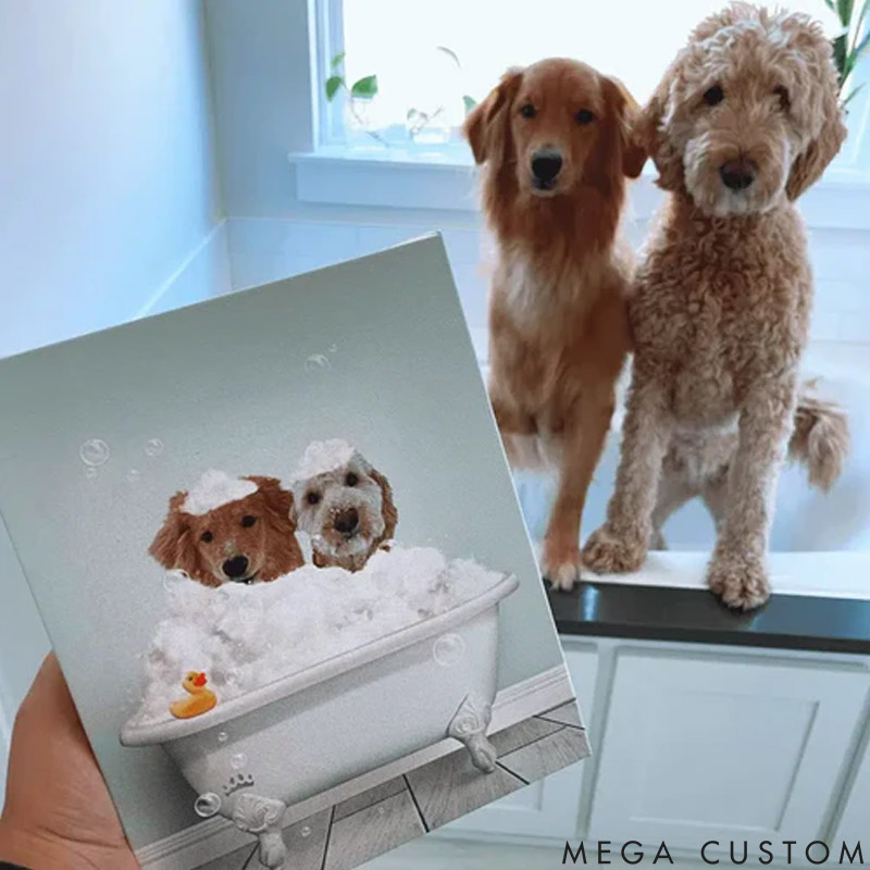 Personalized Pet Lover Bath Tub Pet Portrait