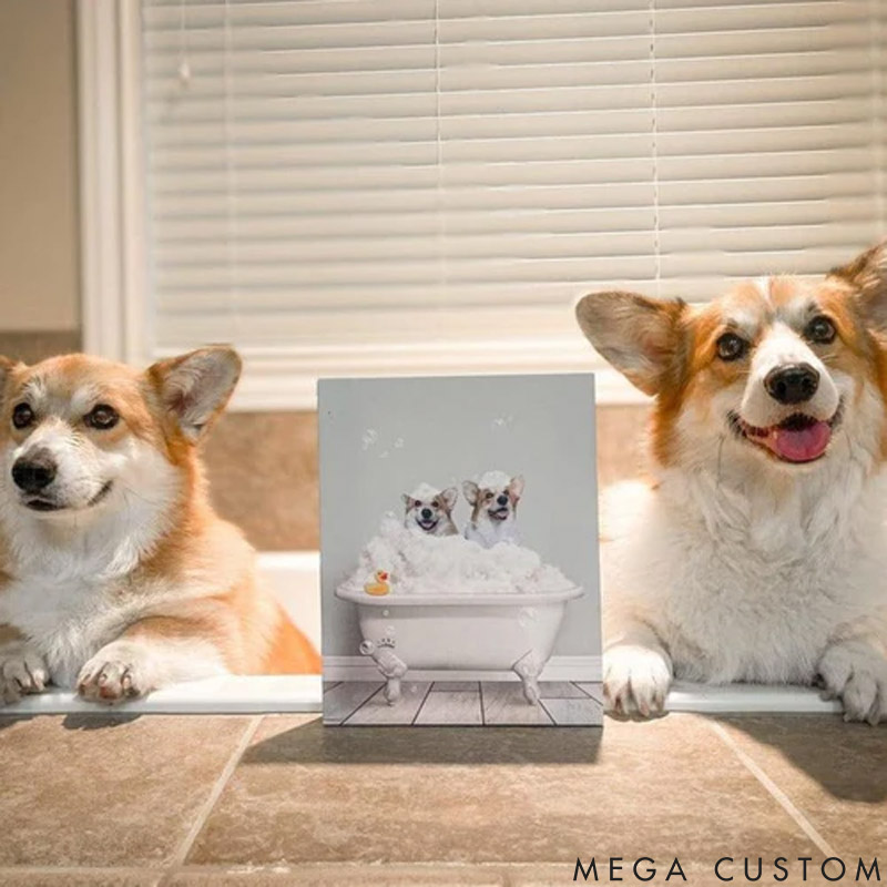 Personalized Pet Lover Bath Tub Pet Portrait