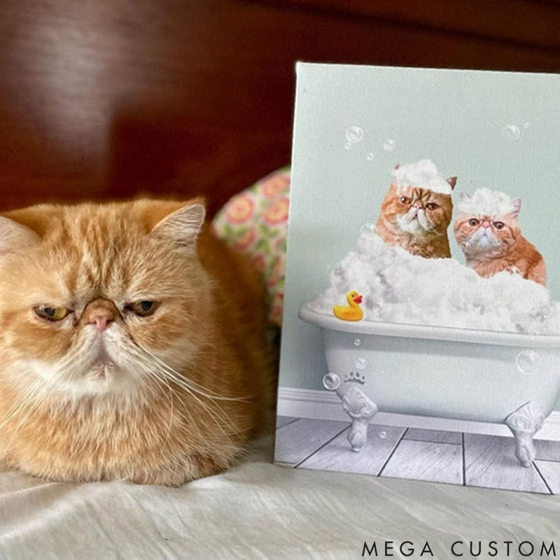 Personalized Pet Lover Bath Tub Pet Portrait
