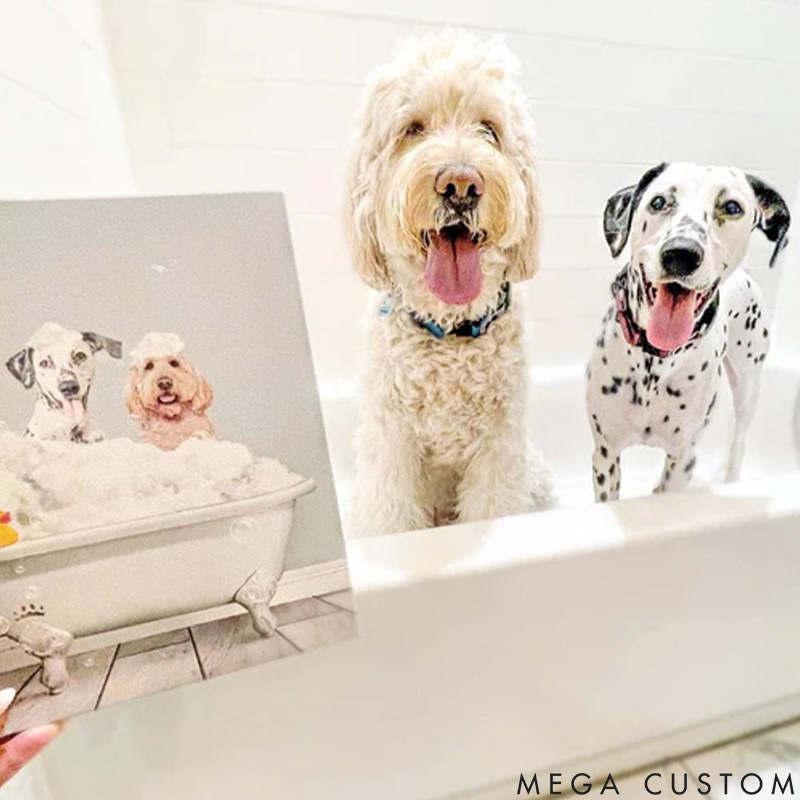 Personalized Pet Lover Bath Tub Pet Portrait
