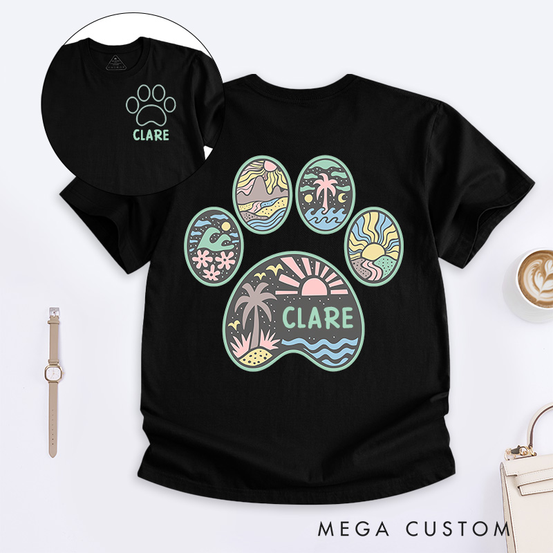 Personalized Pet Lover Beach Sunrise T-Shirt 