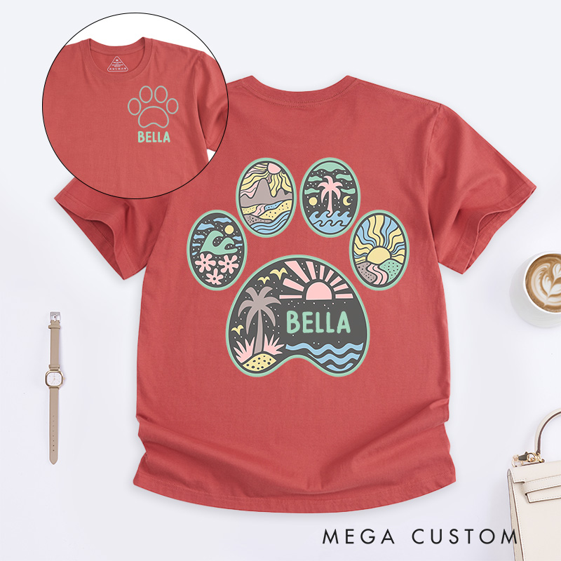 Personalized Pet Lover Beach Sunrise T-Shirt 