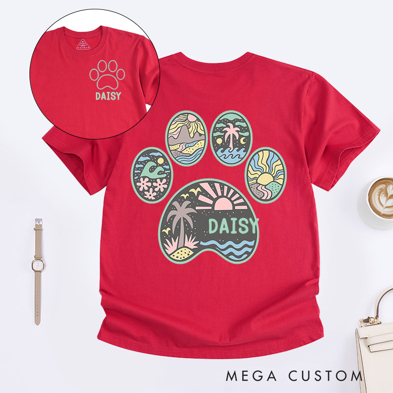 Personalized Pet Lover Beach Sunrise T-Shirt 