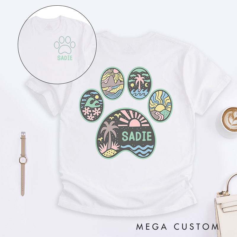 Personalized Pet Lover Beach Sunrise T-Shirt 