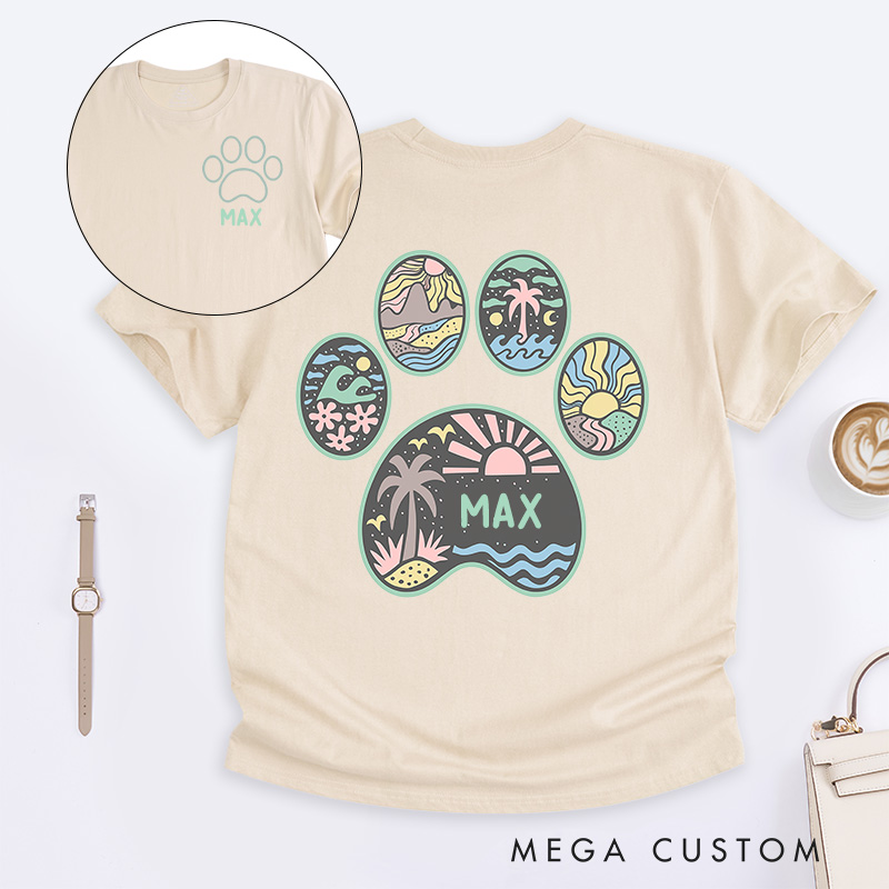 Personalized Pet Lover Beach Sunrise T-Shirt 