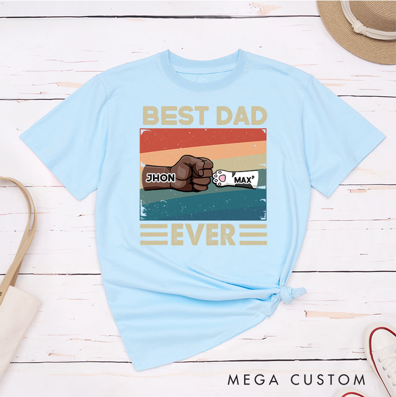 Personalized Pet Lover Best Dad Ever T-Shirt