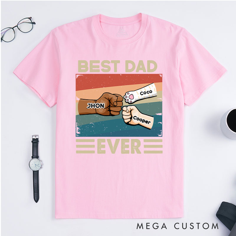 Personalized Pet Lover Best Dad Ever T-Shirt